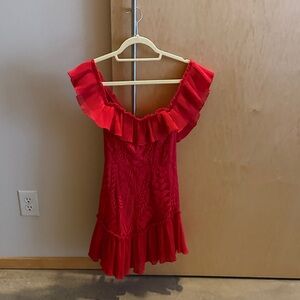 Red Off the Shoulder Dress